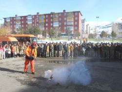 Aziziye de tatbikatlı eğitim
